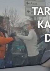 Kurye ile kadın sürücü tekme tokat birbirine girdi!